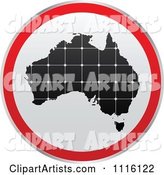 Round Australian Map Sign