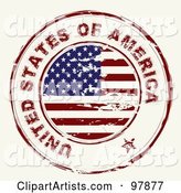 Round Distressed American Ink Stamp