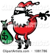 Santa Robber Carrying a Money Bag