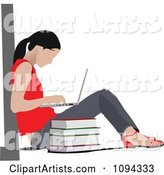 School Girl Using a Laptop Computer 1