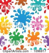 Seamless Background of Colorful Paint Splatters