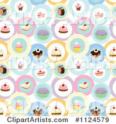 Seamless Cake and Dessert Background Pattern 3