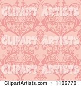 Seamless Pink Damask Background Pattern