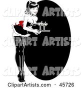 Sexy Pinup Bar Maid Woman Serving Martinis