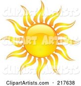 Shiny Orange Hot Summer Sun Design Element - 15