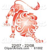 Shiny Red Leo Astrology Symbol with Duration Dates
