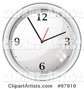 Shiny White Office Wall Clock