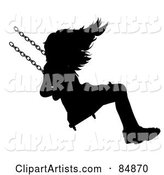 Silhouetted Girl on a Swing