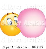 Smiley Emoticon Blowing Bubble Gum