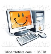Smiley Face on a Desktop Computer Screen