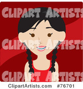 Smiling Asian Girl Avatar with Braces