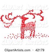 Sparkling Red Christmas Reindeer with Large Antlers