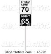 Speed Limit Sign with Night and Day Speeds