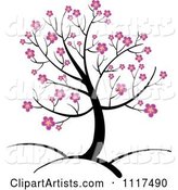 Spring Tree with Pink Cherry Blossoms