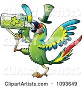 St Patricks Day Macaw Parrot Drinking Green Beer