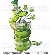 St Patricks Day Snake Drinking Green Beer