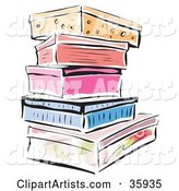 Stack of Colorful Shoe Boxes or Storage Containers