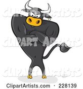 Standing Black Bull with an Attitude and Crossed Arms