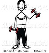 Stick Man Weight Lifting