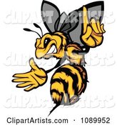 Stinging Bee Holding a Finger up