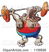 Strong Bodybuilder Hippo Weight Lifting