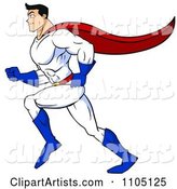 Strong Super Hero Man Running in Profile