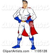 Strong Super Hero Man with His Hands on His Hips