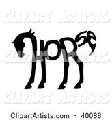 The Word Horse Spelled out and Forming the Shape of a Horse's Body