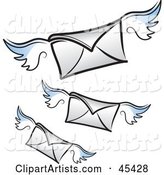Three Flying Winged Air Mail Envelopes