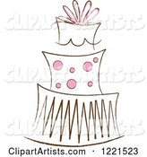 Three Tiered Cake with Pink Polka Dots 2