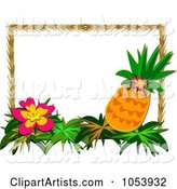 Tropical Flower and Pineapple Frame