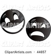 Two Black Theater Mask Emoticons