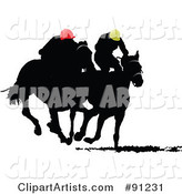 Two Silhouetted Derby Racers