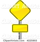 Two Yellow Road Signs on a Pole