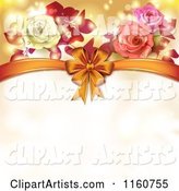 Valentines Day or Wedding Background with Roses and Hearts 7