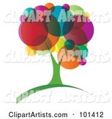 Vibrant Tree with Colorful Circle Foliage