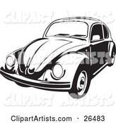 Volkswagen Beetle Car in Black and White