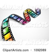 Waving Colorful Flare Film Strip with Shading and Gradients