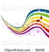 Wavy Musical Rainbow with Notes