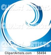 White and Blue Curling Wave Background