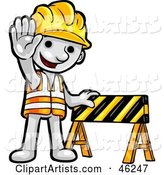 White Smartoon Character Construction Worker