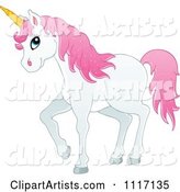 White Unicorn with Pink Hair