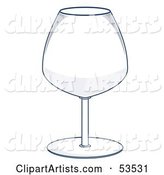 Wide, Transparent Wine Glass