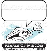 Wise Pearl of Wisdom Holding a Pearl Under a Word Balloon