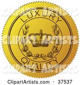 Yellow Luxury Quality Sticker with a Crown and Laurel