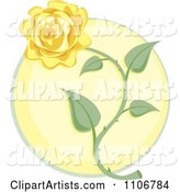 Yellow Rose over a Circle