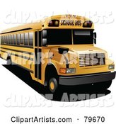 Yellow School Bus with Black Tinted Windows