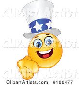 Yellow Uncle Sam Smiley Face Pointing